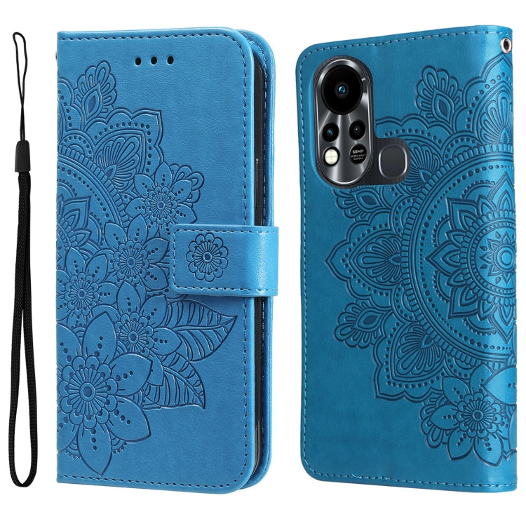 For Infinix Hot 11S 7-petal Flowers Embossed Flip Leather Phone Case