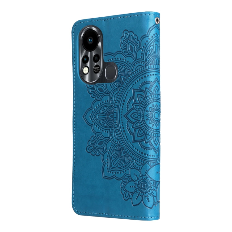 For Infinix Hot 11S 7-petal Flowers Embossed Flip Leather Phone Case