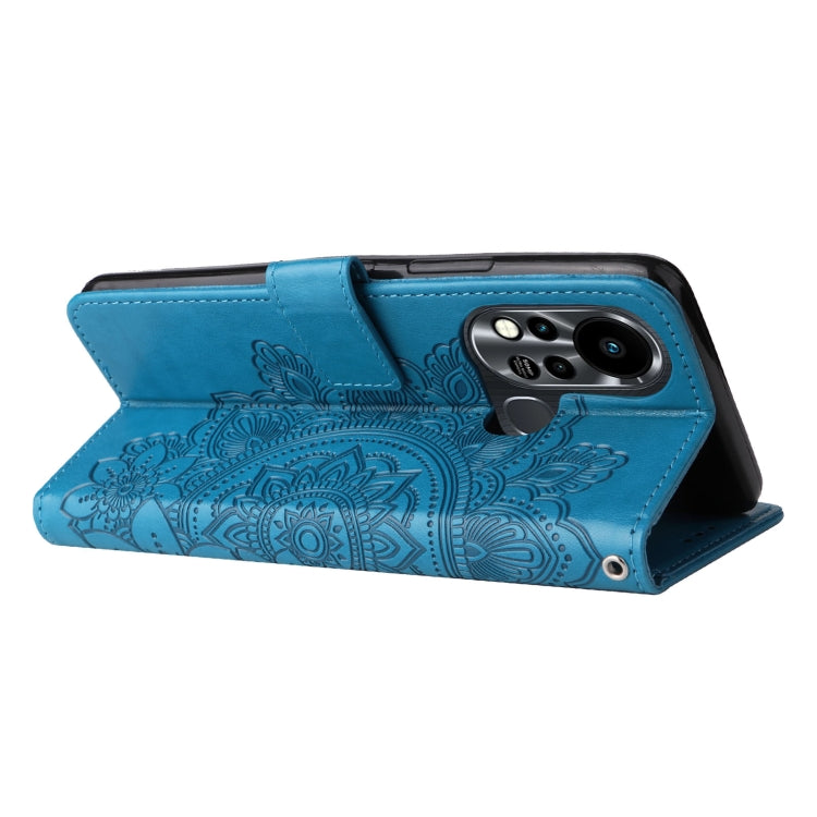 For Infinix Hot 11S 7-petal Flowers Embossed Flip Leather Phone Case