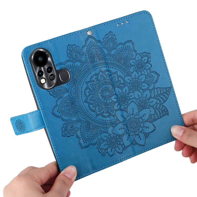For Infinix Hot 11S 7-petal Flowers Embossed Flip Leather Phone Case