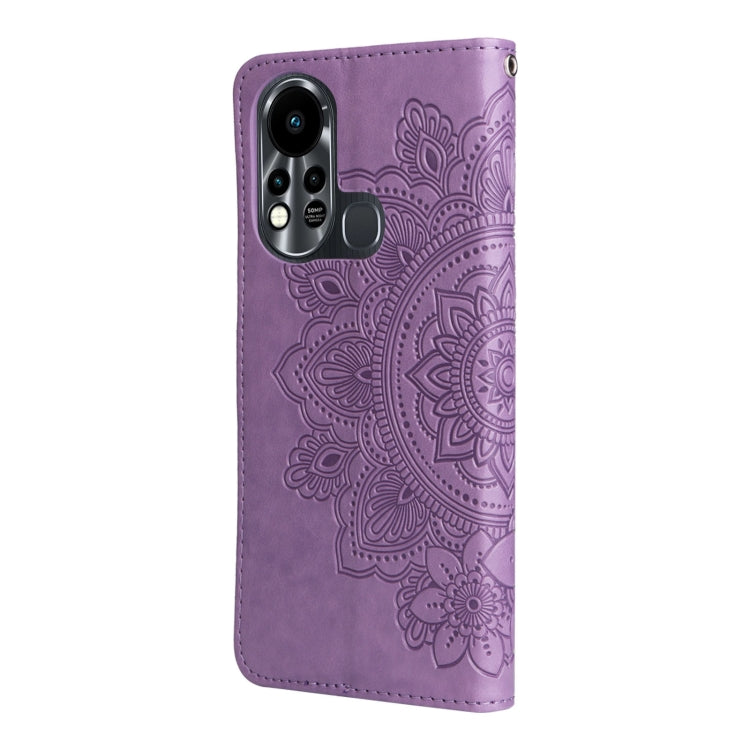 For Infinix Hot 11S 7-petal Flowers Embossed Flip Leather Phone Case