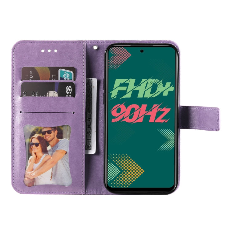 For Infinix Hot 11S 7-petal Flowers Embossed Flip Leather Phone Case