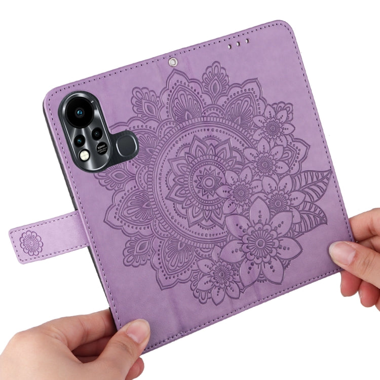 For Infinix Hot 11S 7-petal Flowers Embossed Flip Leather Phone Case