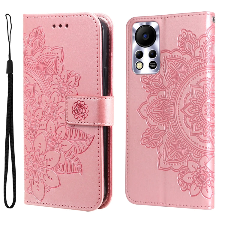 For Infinix Hot 11S NFC 7-petal Flowers Embossed Flip Leather Phone Case