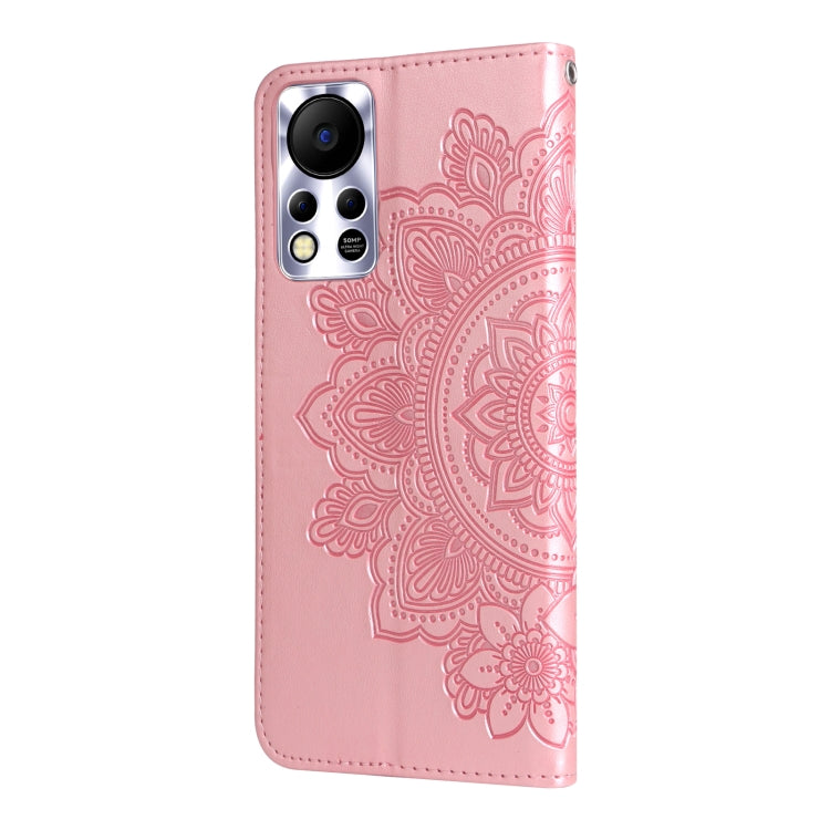 For Infinix Hot 11S NFC 7-petal Flowers Embossed Flip Leather Phone Case