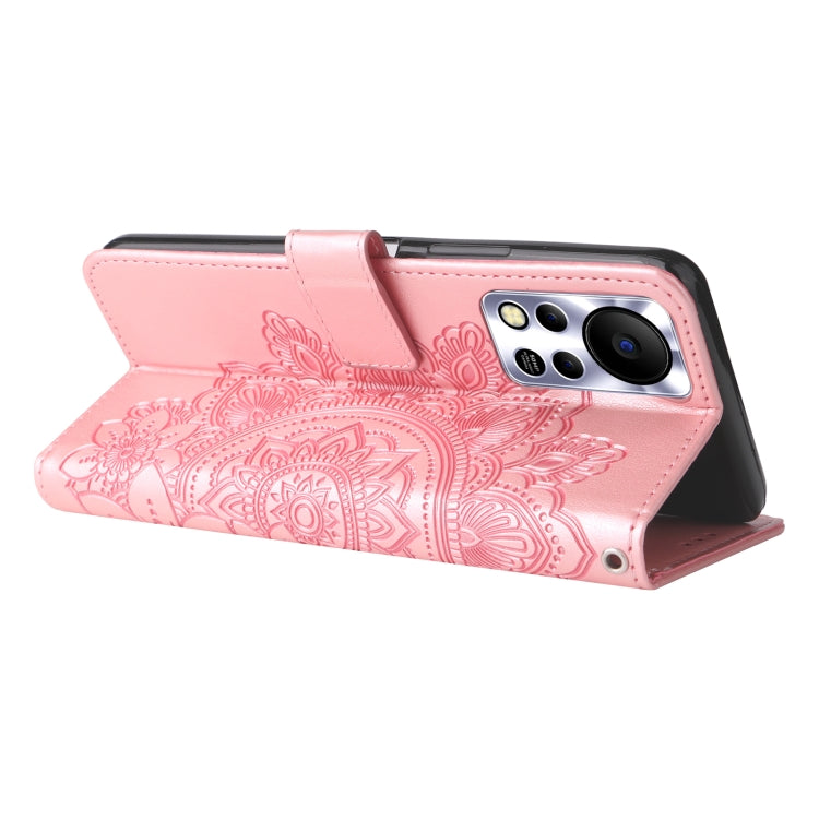 For Infinix Hot 11S NFC 7-petal Flowers Embossed Flip Leather Phone Case