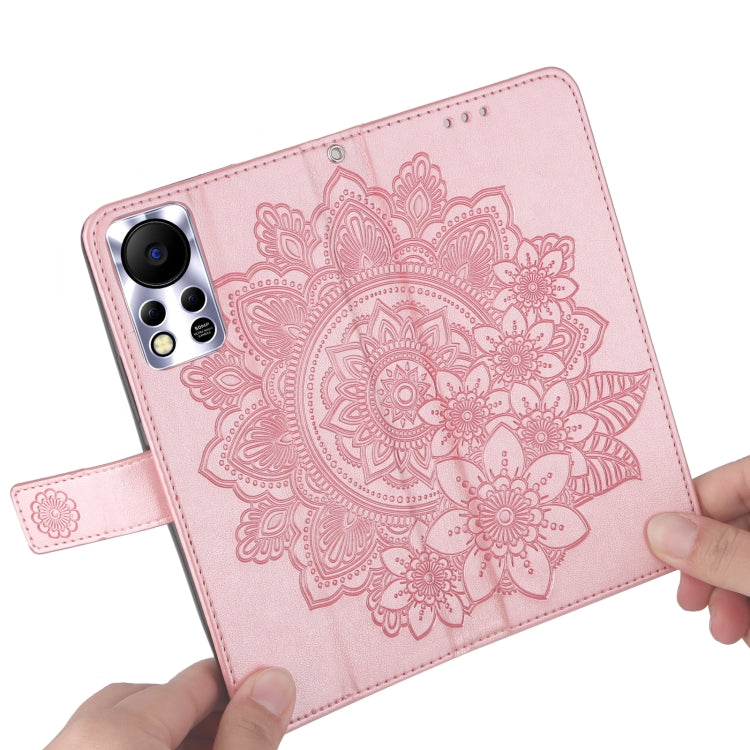 For Infinix Hot 11S NFC 7-petal Flowers Embossed Flip Leather Phone Case