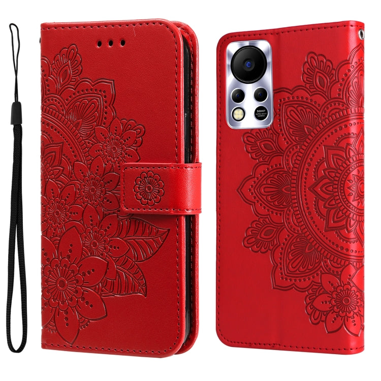 For Infinix Hot 11S NFC 7-petal Flowers Embossed Flip Leather Phone Case
