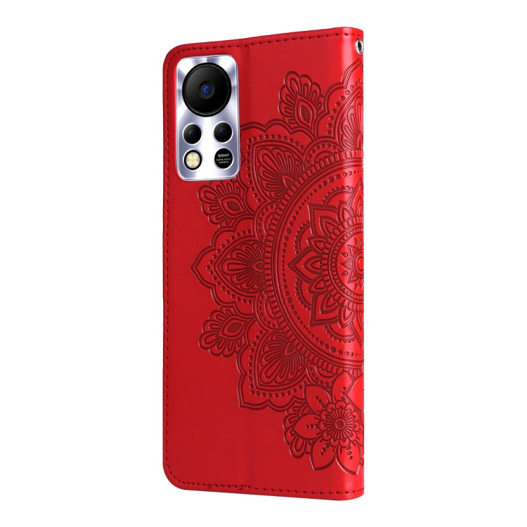 For Infinix Hot 11S NFC 7-petal Flowers Embossed Flip Leather Phone Case