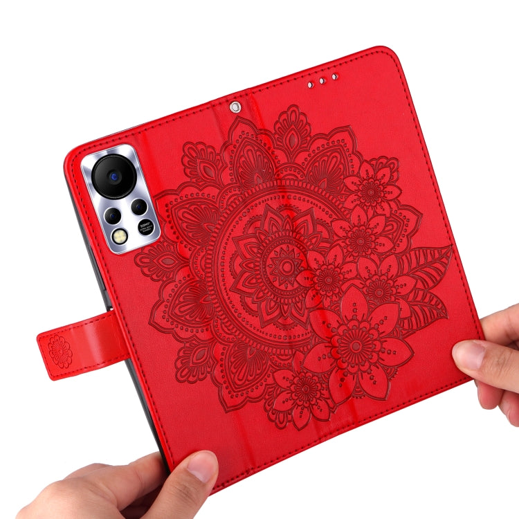 For Infinix Hot 11S NFC 7-petal Flowers Embossed Flip Leather Phone Case