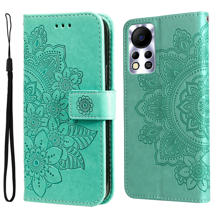 For Infinix Hot 11S NFC 7-petal Flowers Embossed Flip Leather Phone Case