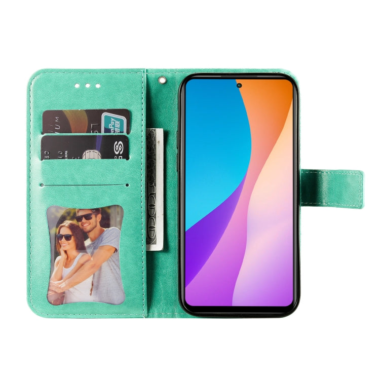 For Infinix Hot 11S NFC 7-petal Flowers Embossed Flip Leather Phone Case