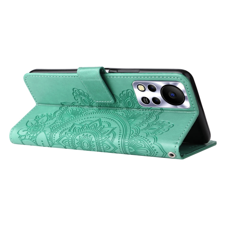 For Infinix Hot 11S NFC 7-petal Flowers Embossed Flip Leather Phone Case