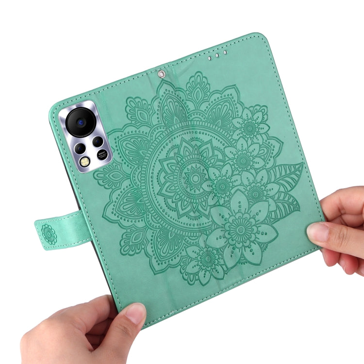 For Infinix Hot 11S NFC 7-petal Flowers Embossed Flip Leather Phone Case