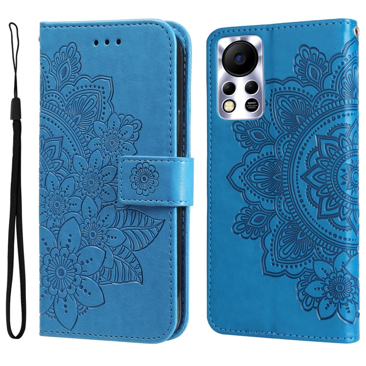 For Infinix Hot 11S NFC 7-petal Flowers Embossed Flip Leather Phone Case