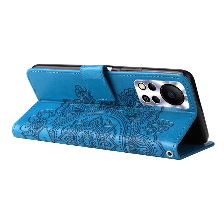 For Infinix Hot 11S NFC 7-petal Flowers Embossed Flip Leather Phone Case