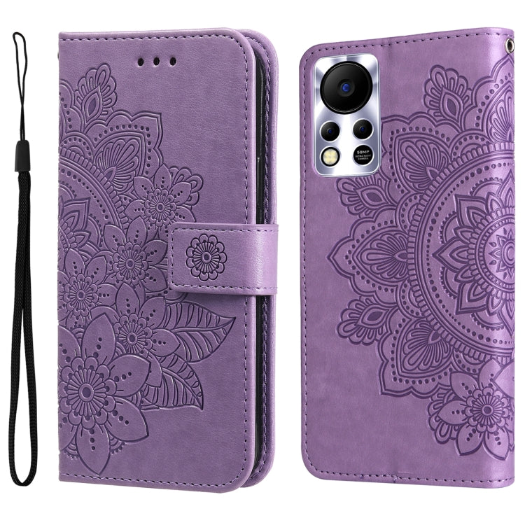For Infinix Hot 11S NFC 7-petal Flowers Embossed Flip Leather Phone Case