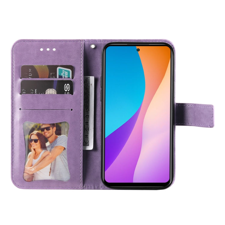 For Infinix Hot 11S NFC 7-petal Flowers Embossed Flip Leather Phone Case