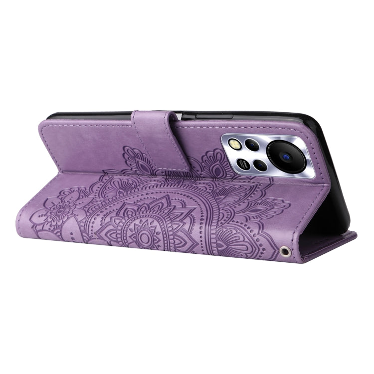 For Infinix Hot 11S NFC 7-petal Flowers Embossed Flip Leather Phone Case