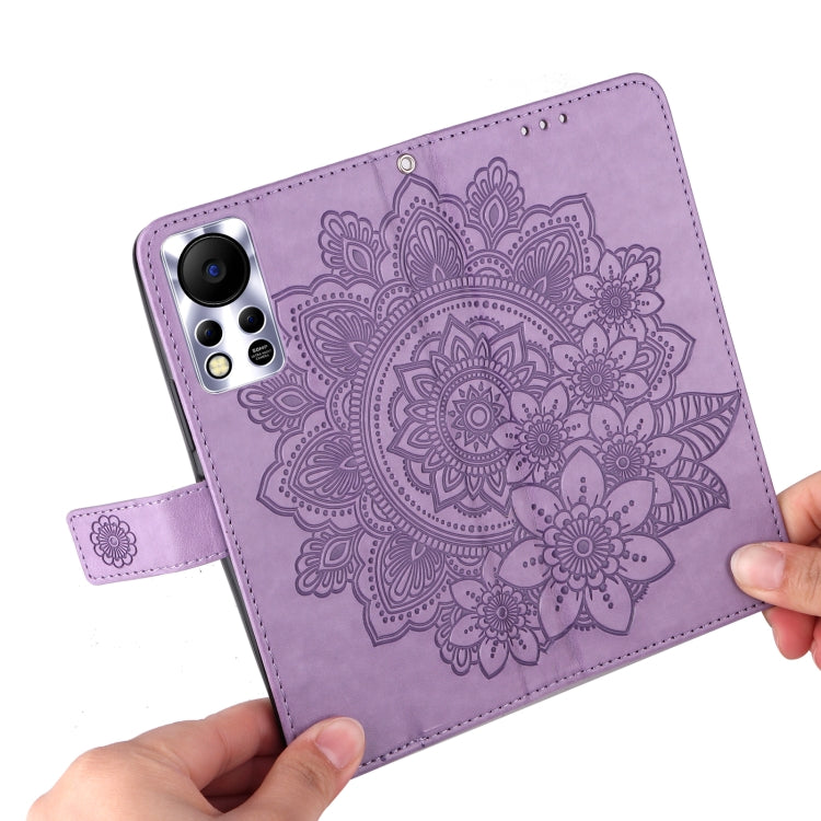 For Infinix Hot 11S NFC 7-petal Flowers Embossed Flip Leather Phone Case