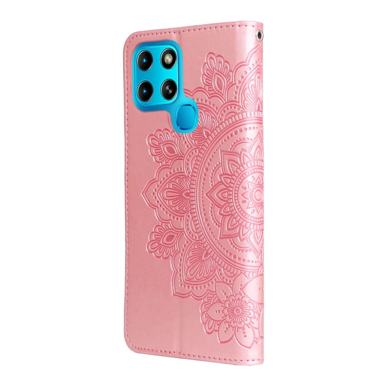 For Infinix Smart 6 7-petal Flowers Embossed Flip Leather Phone Case