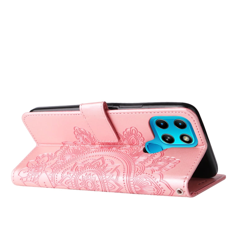 For Infinix Smart 6 7-petal Flowers Embossed Flip Leather Phone Case
