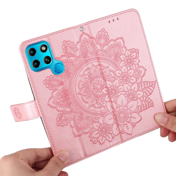For Infinix Smart 6 7-petal Flowers Embossed Flip Leather Phone Case