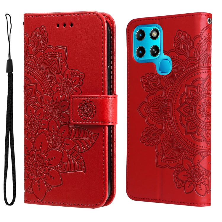 For Infinix Smart 6 7-petal Flowers Embossed Flip Leather Phone Case