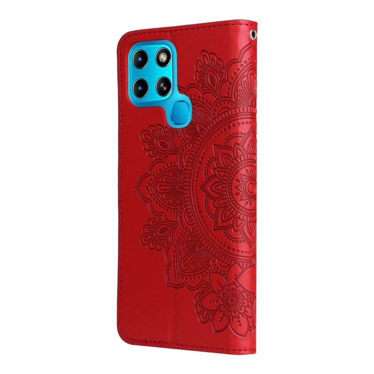 For Infinix Smart 6 7-petal Flowers Embossed Flip Leather Phone Case