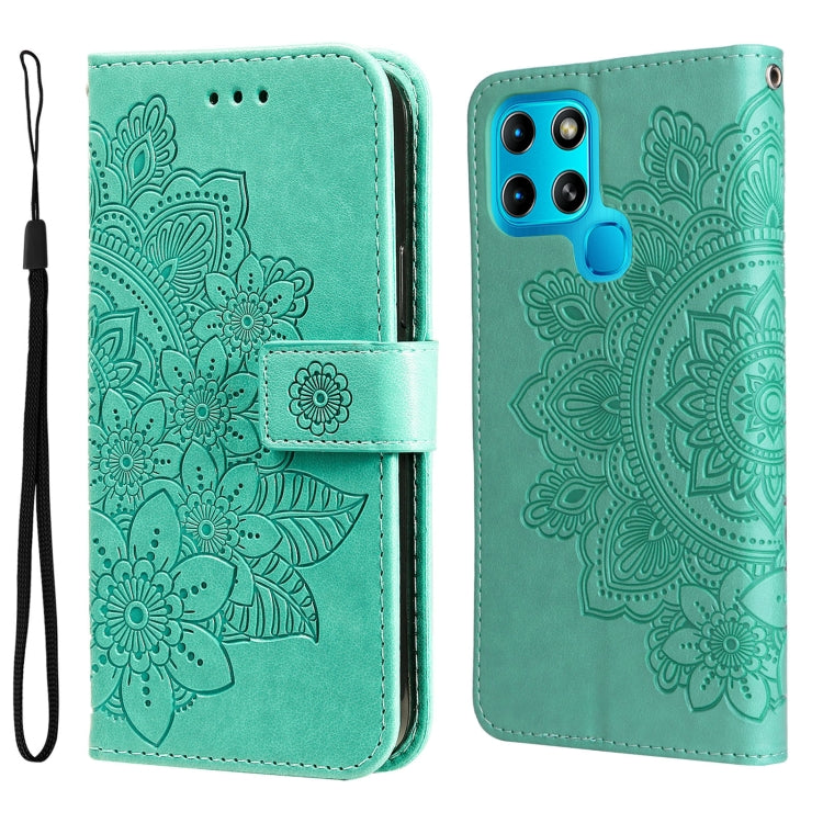 For Infinix Smart 6 7-petal Flowers Embossed Flip Leather Phone Case