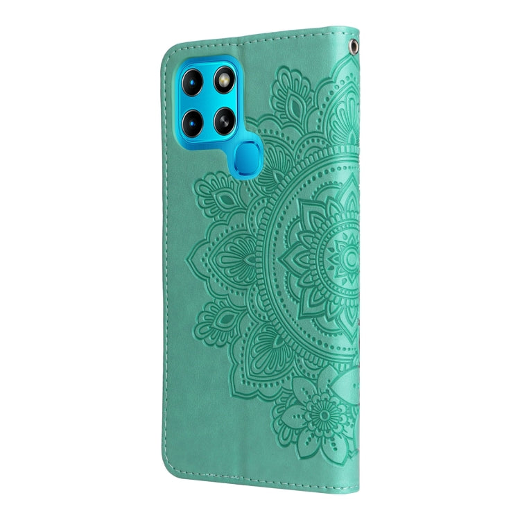 For Infinix Smart 6 7-petal Flowers Embossed Flip Leather Phone Case