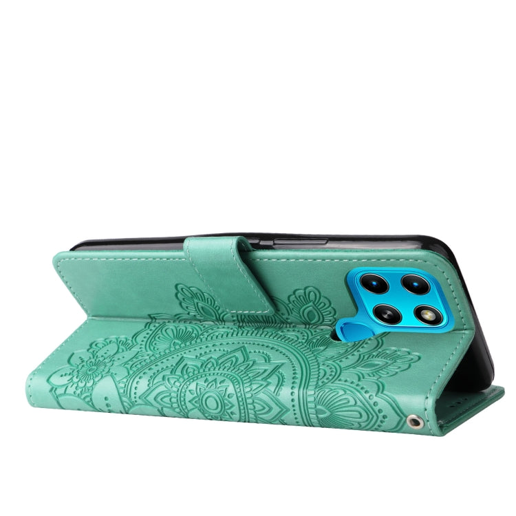 For Infinix Smart 6 7-petal Flowers Embossed Flip Leather Phone Case