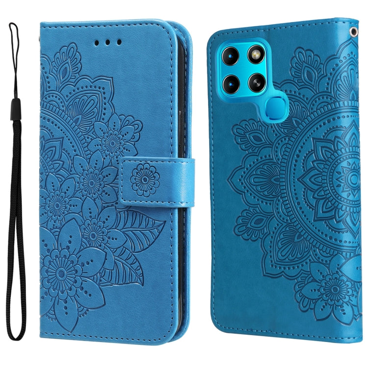 For Infinix Smart 6 7-petal Flowers Embossed Flip Leather Phone Case