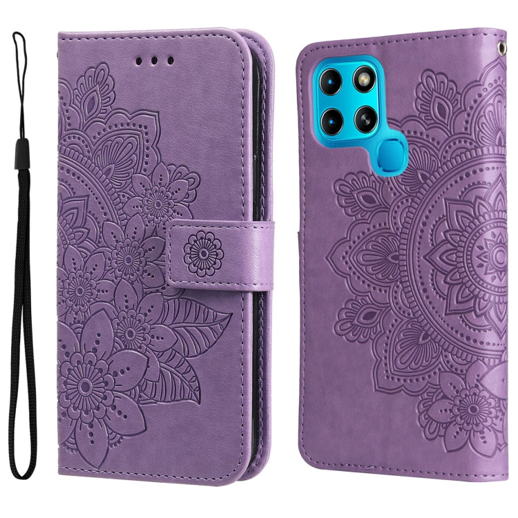 For Infinix Smart 6 7-petal Flowers Embossed Flip Leather Phone Case