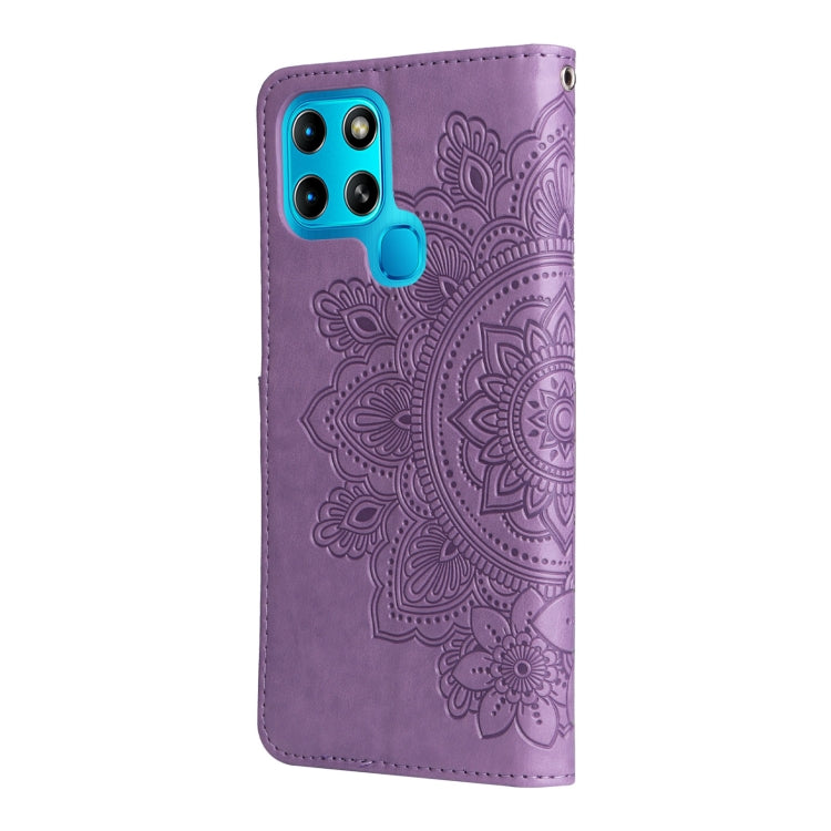 For Infinix Smart 6 7-petal Flowers Embossed Flip Leather Phone Case