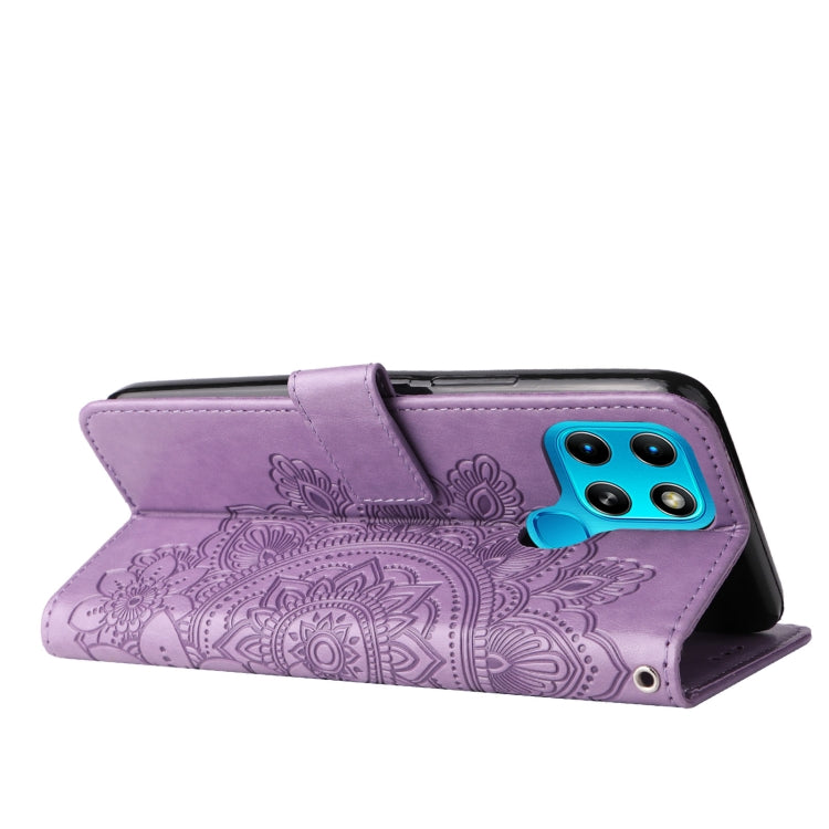 For Infinix Smart 6 7-petal Flowers Embossed Flip Leather Phone Case