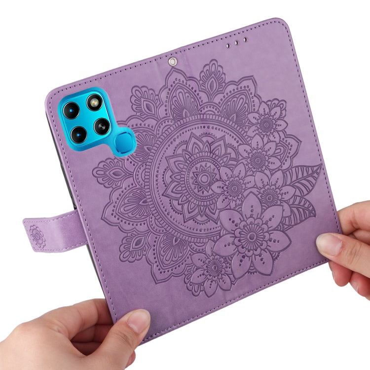 For Infinix Smart 6 7-petal Flowers Embossed Flip Leather Phone Case