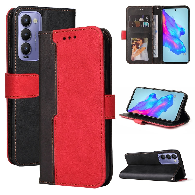 For Tecno Camon 18/18 P Stitching-Color Horizontal Flip Leather Case