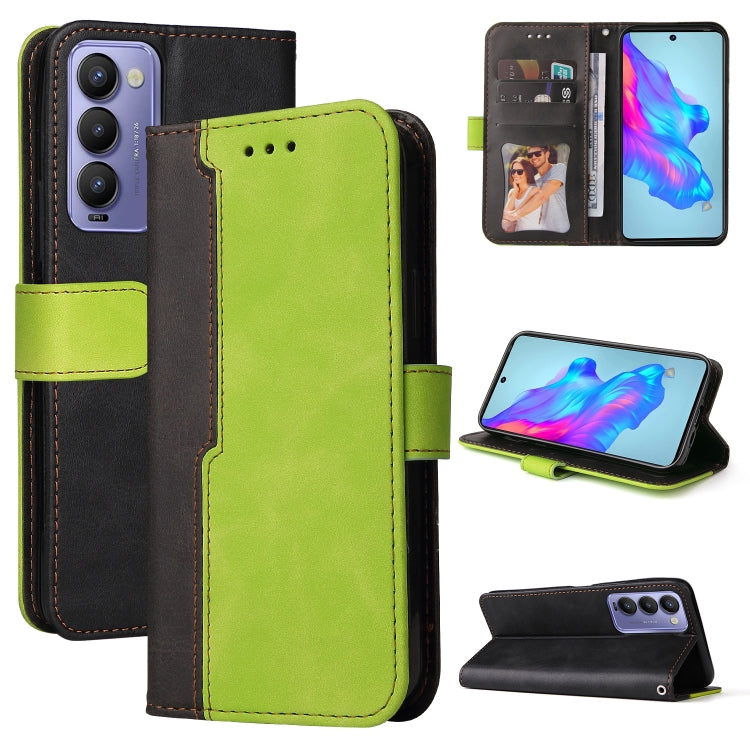 For Tecno Camon 18/18 P Stitching-Color Horizontal Flip Leather Case