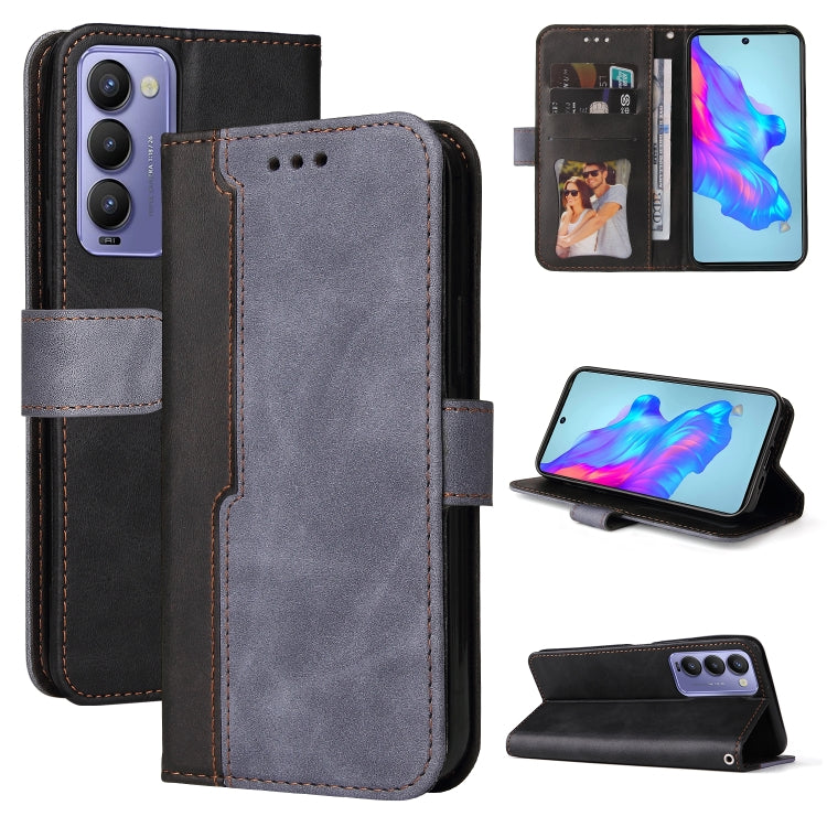 For Tecno Camon 18/18 P Stitching-Color Horizontal Flip Leather Case