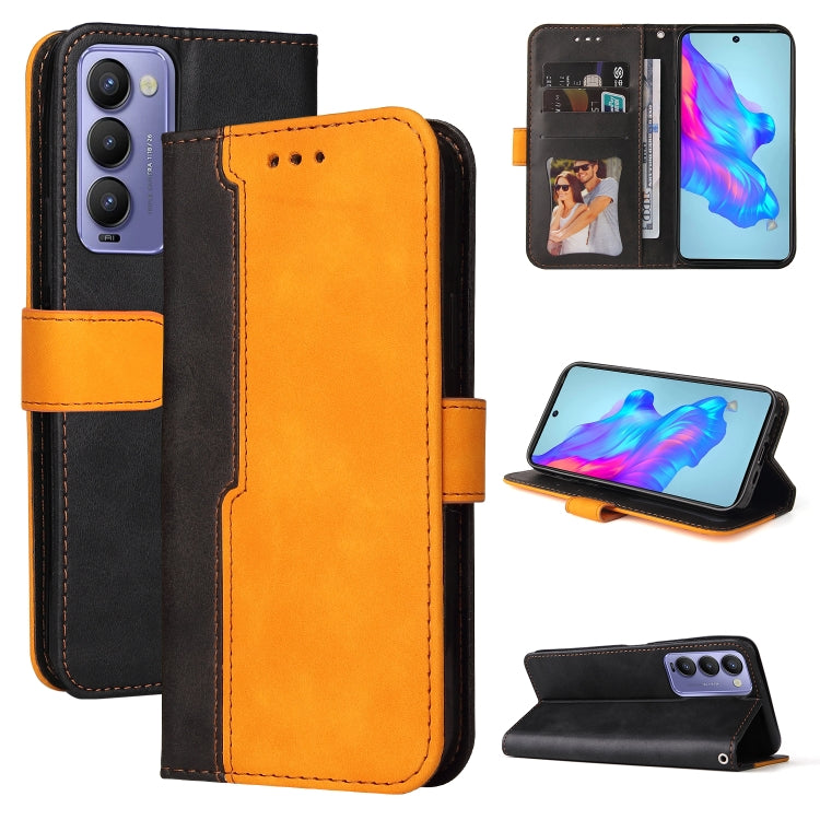For Tecno Camon 18/18 P Stitching-Color Horizontal Flip Leather Case