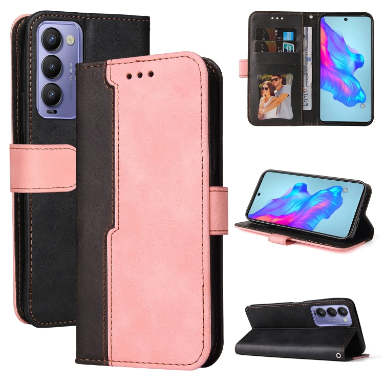 For Tecno Camon 18/18 P Stitching-Color Horizontal Flip Leather Case