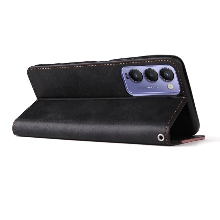 For Tecno Camon 18/18 P Stitching-Color Horizontal Flip Leather Case