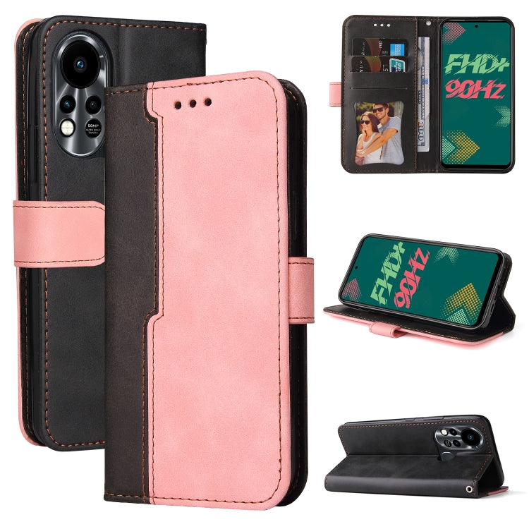 For Infinix Hot 11S Stitching-Color Horizontal Flip Leather Case