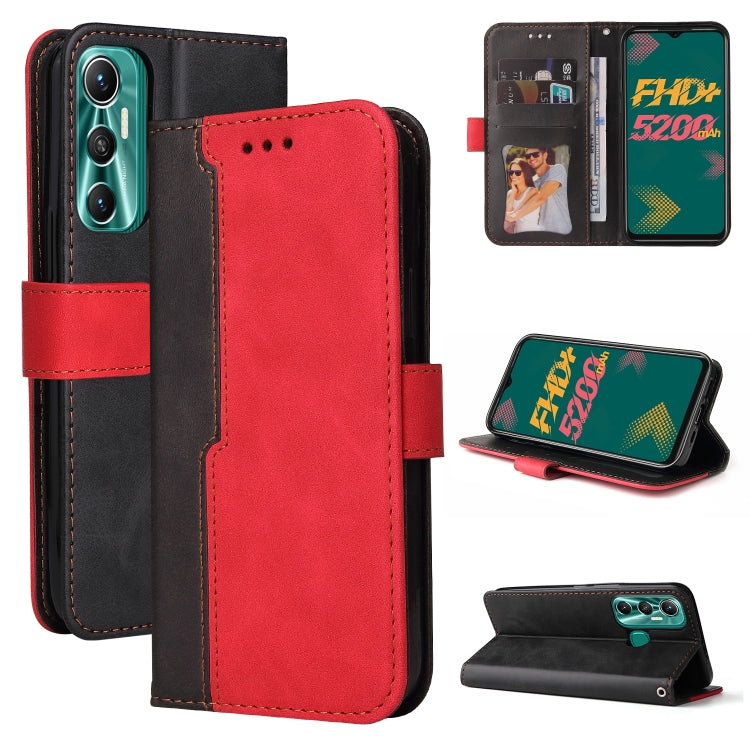 For Infinix Hot 11 Stitching-Color Horizontal Flip Leather Case