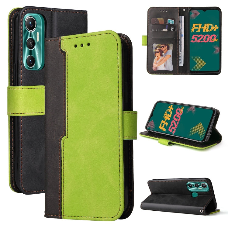 For Infinix Hot 11 Stitching-Color Horizontal Flip Leather Case