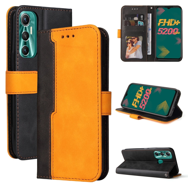 For Infinix Hot 11 Stitching-Color Horizontal Flip Leather Case