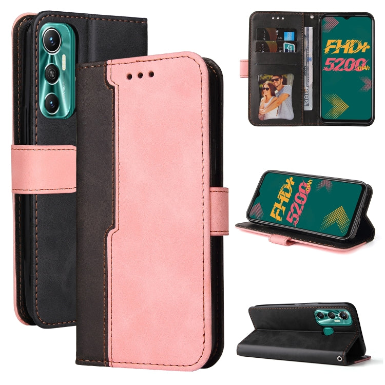 For Infinix Hot 11 Stitching-Color Horizontal Flip Leather Case