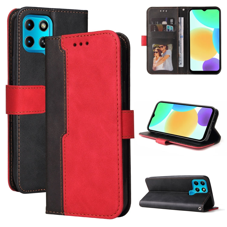 For Infinix Smart 6 Stitching-Color Horizontal Flip Leather Case