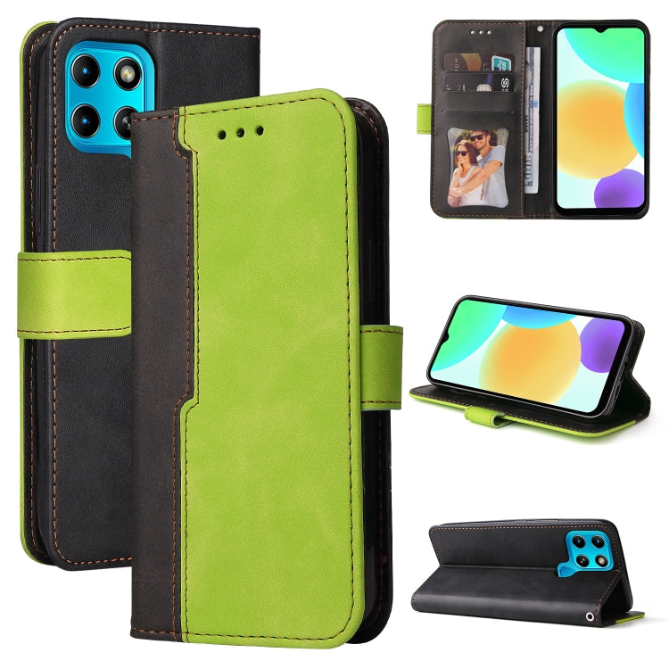 For Infinix Smart 6 Stitching-Color Horizontal Flip Leather Case